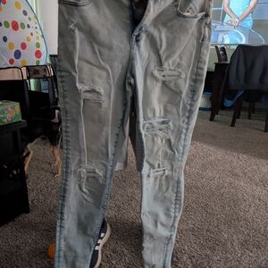 Maurices Light Blue Distressed Skinny Jeans